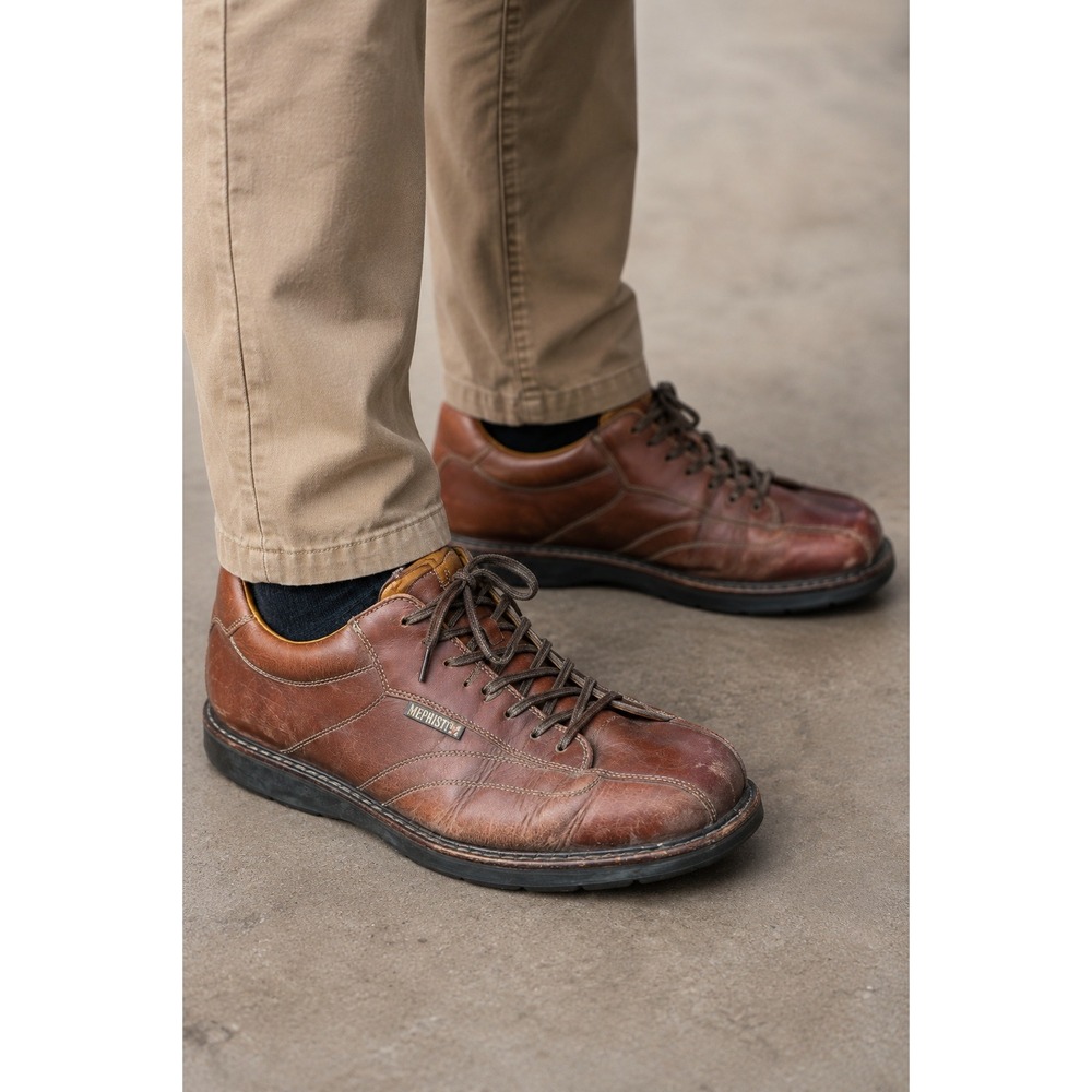 Mephisto Men's Brown Goodyear Welt Leather Lace Up Shoes Size 13